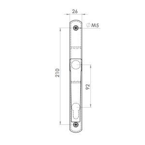 DOOR HANDLE AL ZERO 92 MM AXIS LONG&NARROW 8017