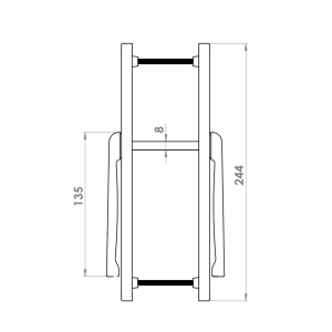 DOOR HANDLE AL ZERO 92 MM AXIS LONG&NARROW BRONZE FINISH