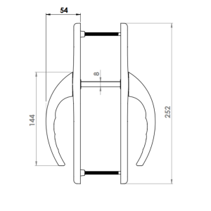 DOOR HANDLE AL ANKA 85 MM AXIS DELUXE ELOXAL FINISH