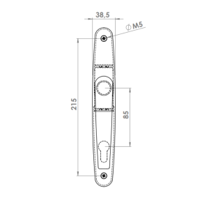 DOOR HANDLE AL ANKA 85 MM AXIS DELUXE ELOXAL FINISH