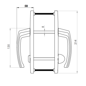 DOOR HANDLE AL BERLIN WC TYPE 9005 MATTE
