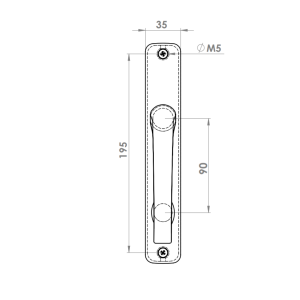 DOOR HANDLE AL BERLIN WC TYPE 9005 MATTE