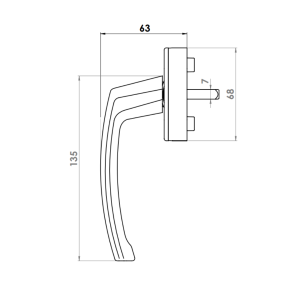 WINDOW HANDLE AL BERLIN ACOUSTIC OVAL (AL/AL) 9016