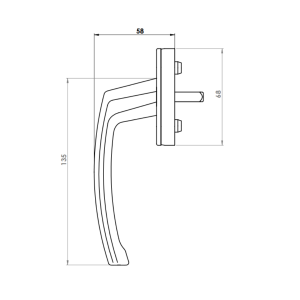 WINDOW HANDLE AL BERLIN OVAL (PL/AL) 1013